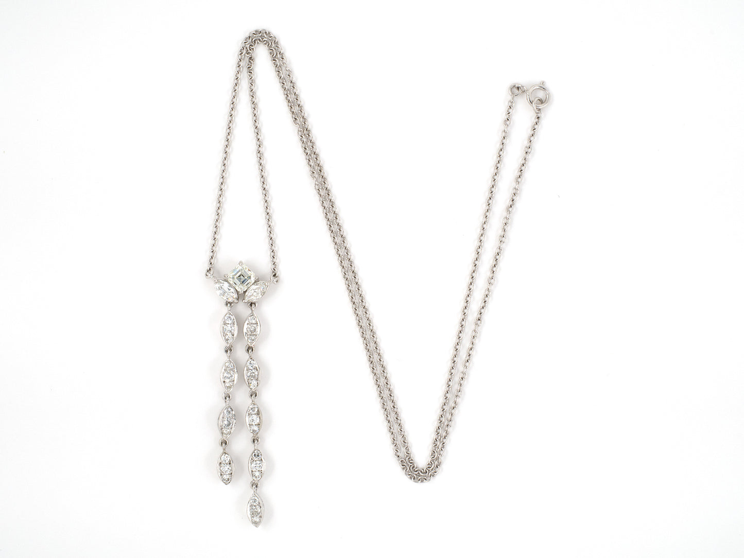 45072 - Circa: 1950s Platinum Diamond Pendant Necklace