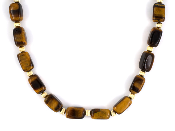 45101 - SOLD - Gold Tigers Eye Bead Necklace