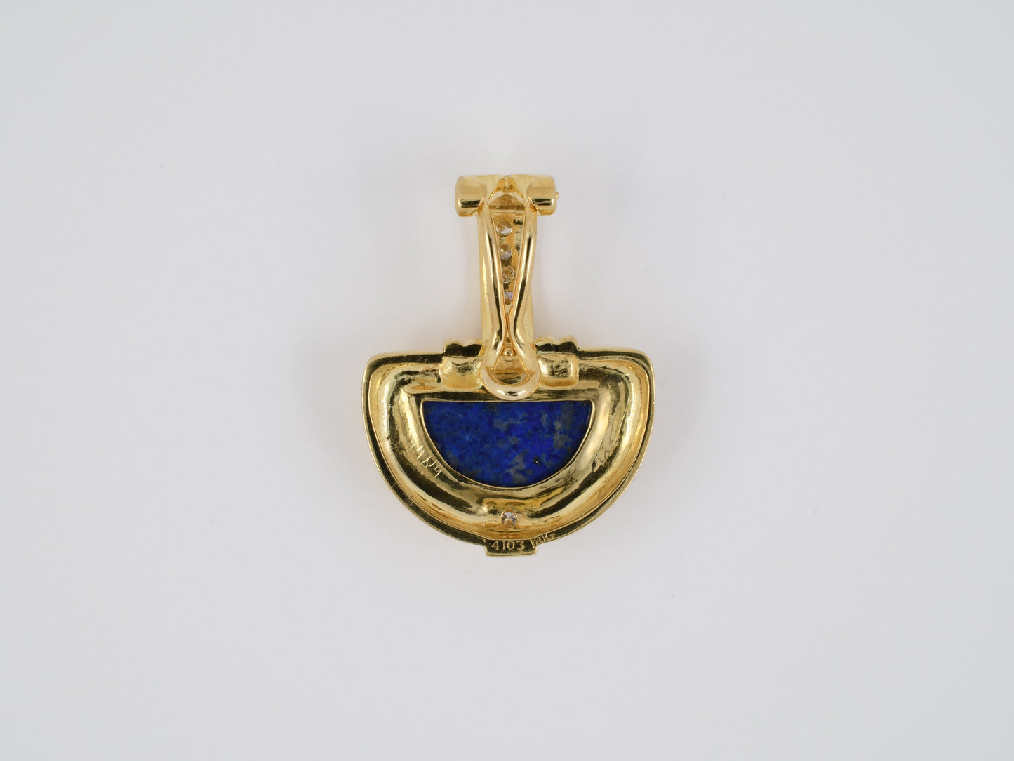 45226 - Gold Diamond Lapis Pearl Enhancer Pendant