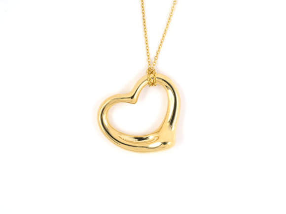 45228 - Tiffany Peretti Spain Gold Open Heart Pendant Necklace