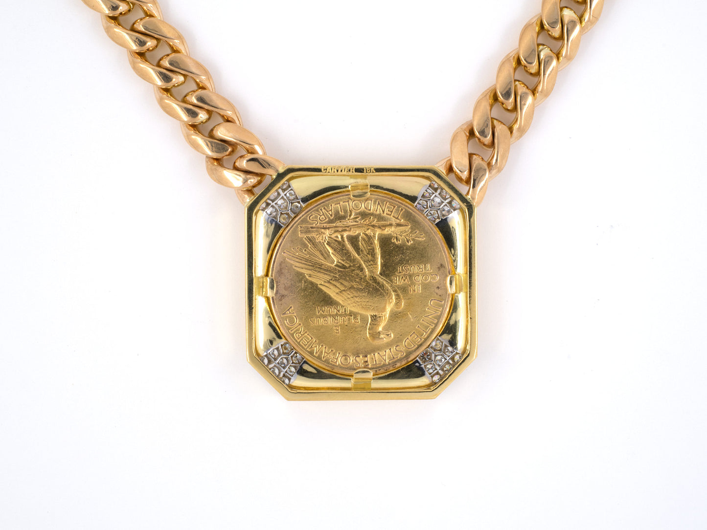 45278 - Cartier Gold Coin Diamond Pendant