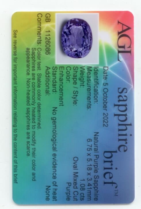 45288 - SOLD - Platinum Diamond AGL Purple Sapphire Cluster Pendant Necklace