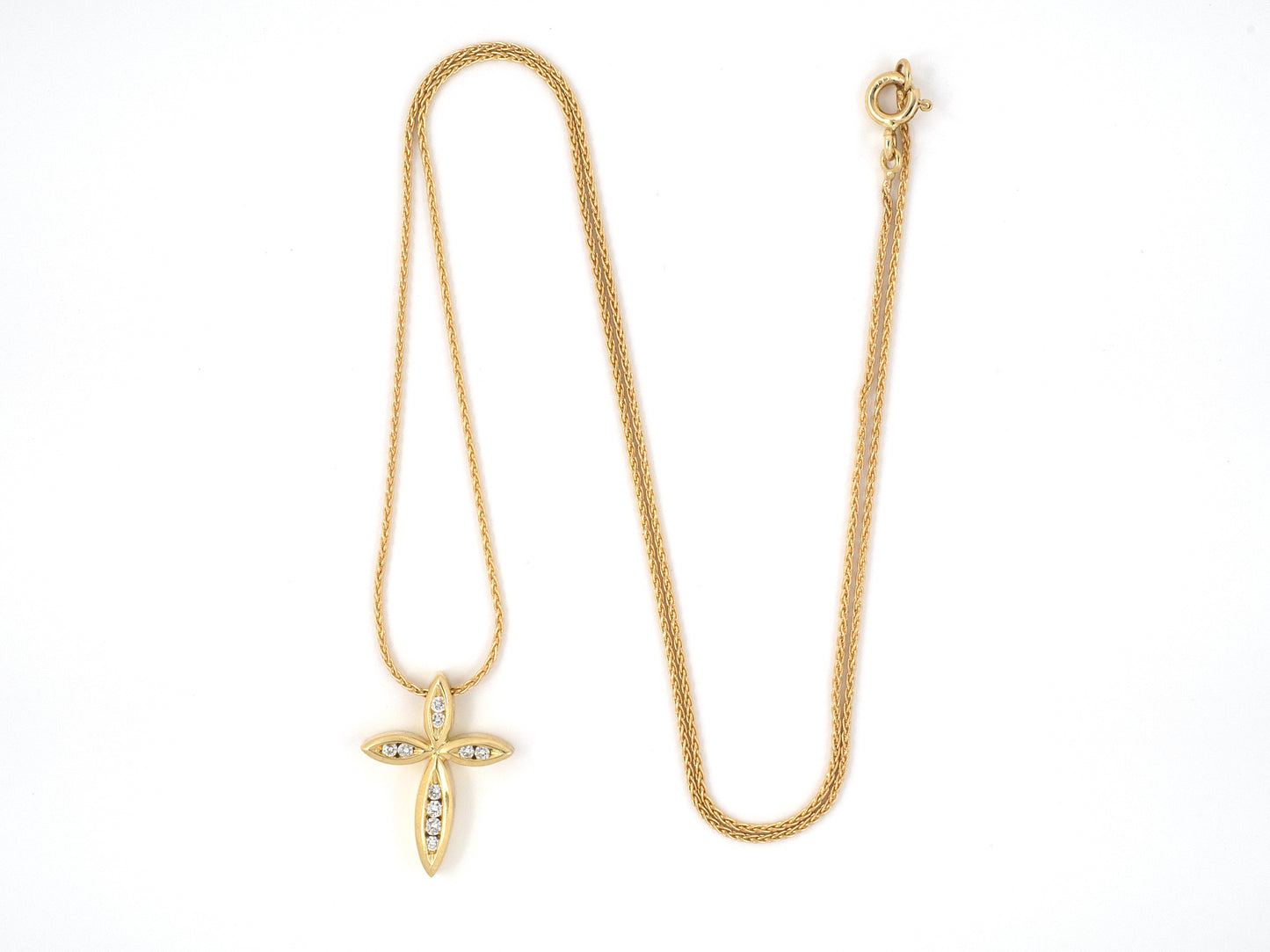 45386 - SOLD - Goodman Gold Diamond Cross Pendant Necklace