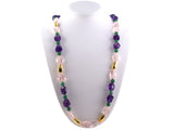 45388 - Gold Bean Beads Amethyst Pink Quartz Aventurine Bead 2 Clasp Bracelet Necklace