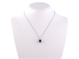 45434 - Tiffany Platinum GIA Sapphire Diamond Pear Shape Cluster Pendant Necklace