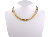 45438 - Italy Gold Tubular Mesh With X Ornament Necklace