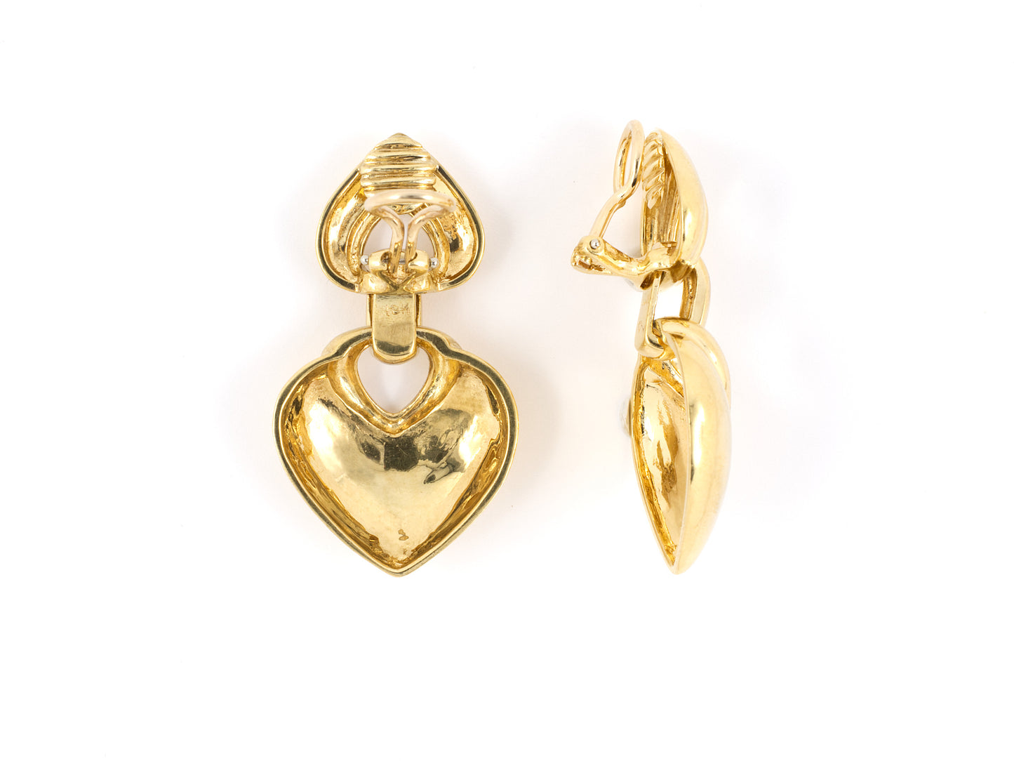 51644 - Turi Gold Heart Drop Dangle Earrings