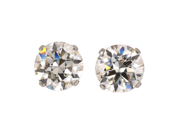 52384 - Art Deco Platinum GIA 6Ct Diamond Stud Earrings