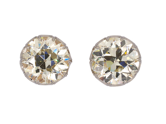 52488 - Edwardian Platinum 8 CT Diamond Stud Earrings