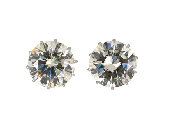 52497 - Platinum GIA 20CT Diamond Filigree Stud Earrings