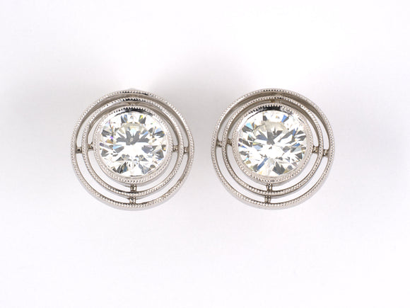 52555 - Platinum GIA Diamond Stud Earrings