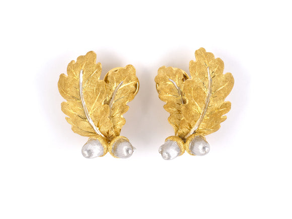 52631 - M Buccellati Gold Leaf Acorn Earrings