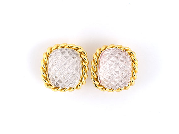 53119 - Sabbadini Gold Crystal Rope Border Earrings