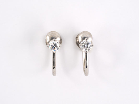 53165 - Tiffany Platinum Gold Diamond Earrings