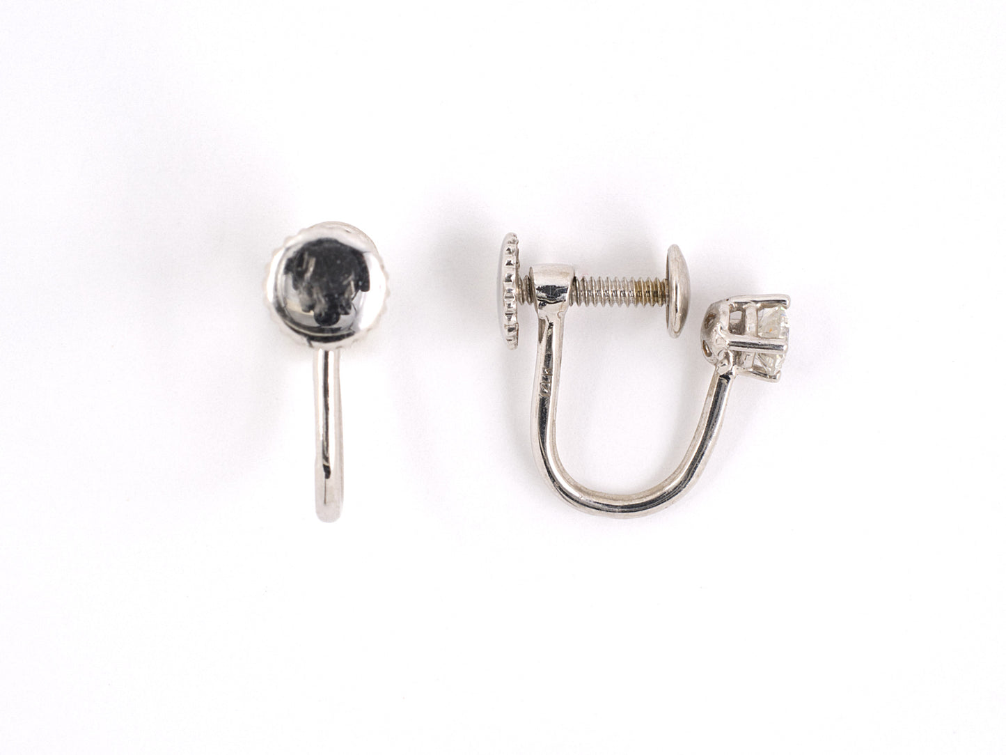53165 - Tiffany Platinum Gold Diamond Earrings