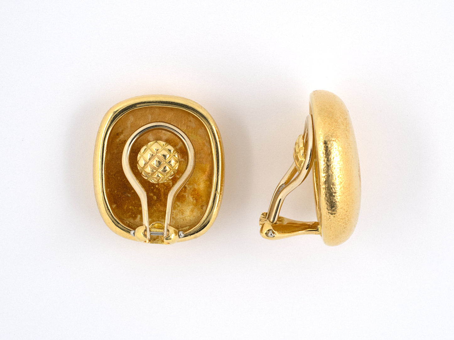 53194 - SOLD - Circa 1980 Tiffany Gold Cushion Earrings