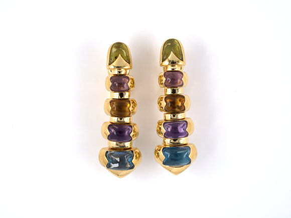 53303 - Circa1990 Bulgari Celtica Gold Color Stone Earrings