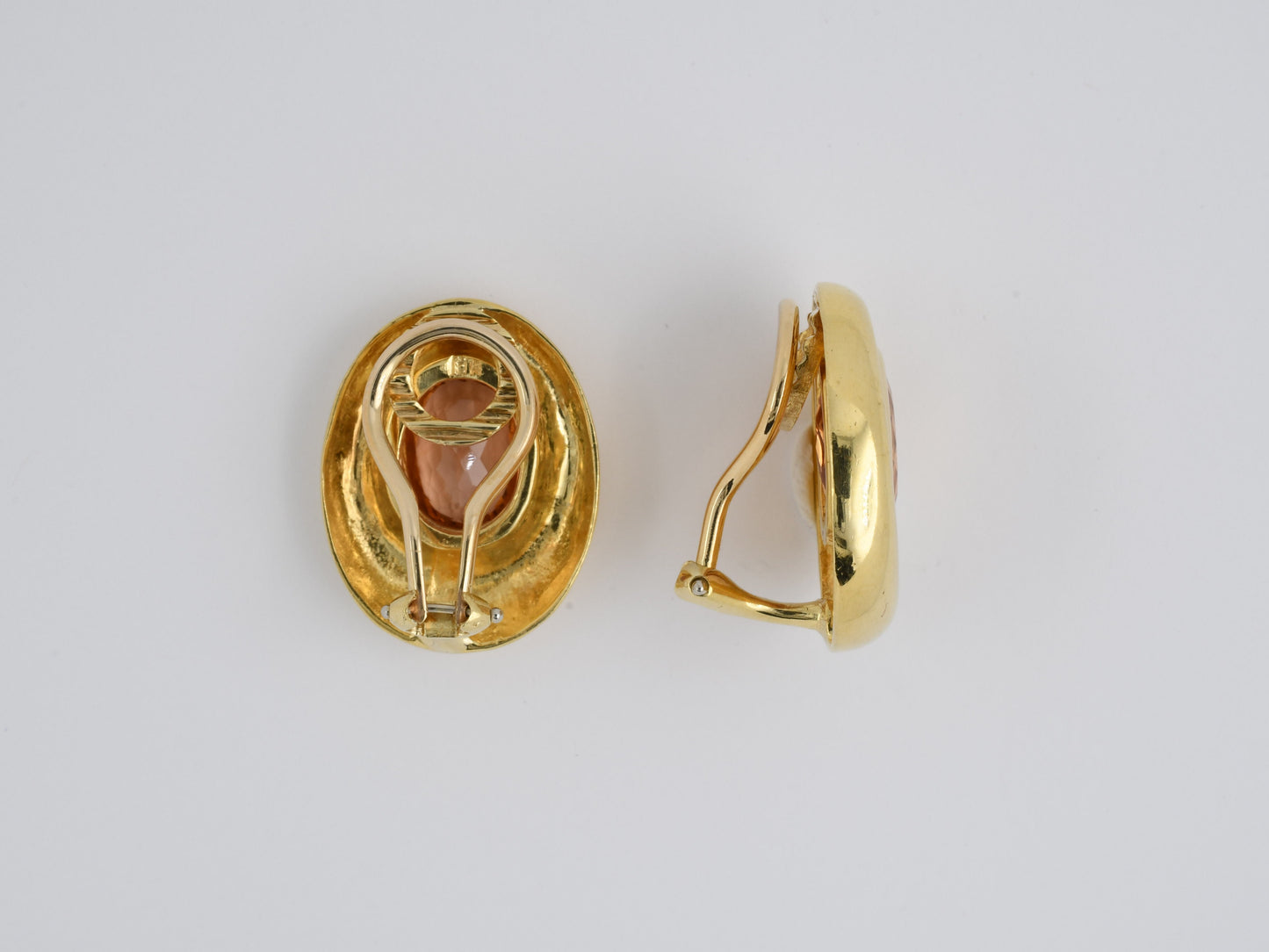 53341 - Gold Precious Topaz Oval Earrings