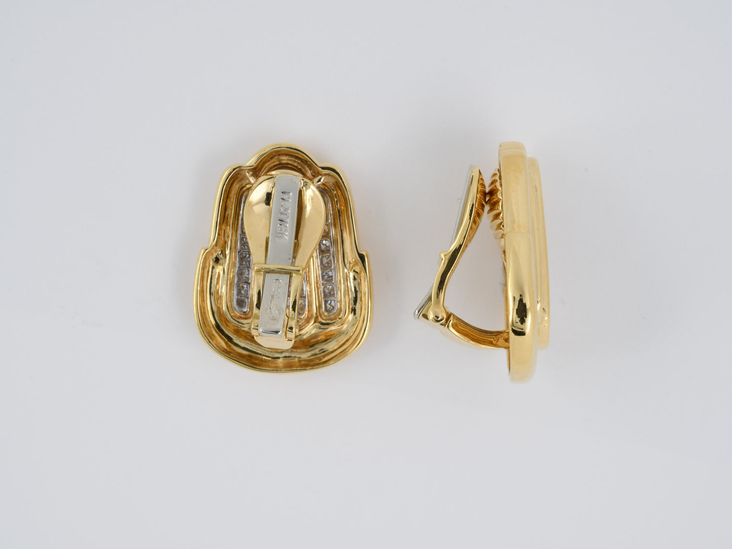 53514 - SOLD - Webb Gold Platinum Diamond Earrings