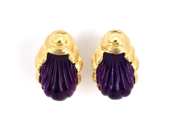 53620 - Winc Gold Amethyst Shell Earrings
