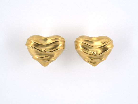 53699 - Circa 1992 Cummings Gold Heart Earrings