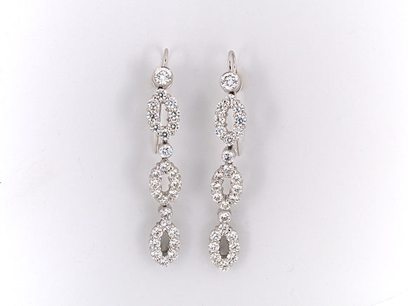53757 - Platinum Diamond Drop Dangle Earrings