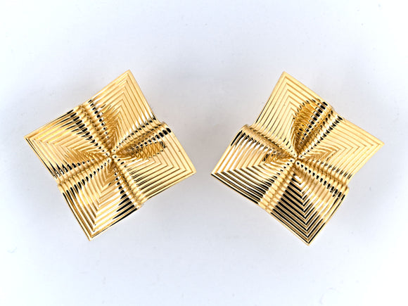 53779 - Tiffany Gold Corrugated Square Earrings