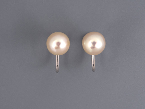 53988 - SOLD - Gold Pearl Earrings