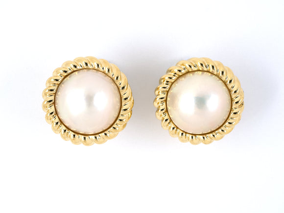 54031 - Tiffany Gold Mabe Pearl Earrings