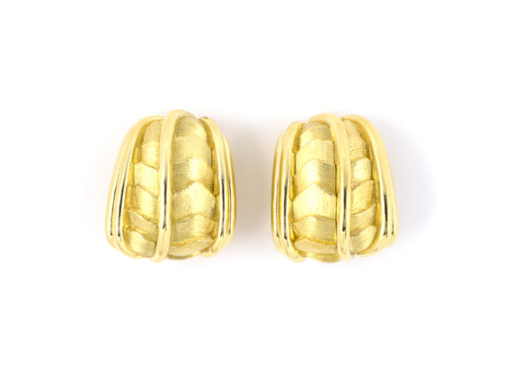 54090 - Circa 1990s Dunay Cinnabar Gold Sabi Finish Earrings