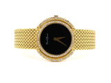60787 - SOLD - Circa 1975 Bueche Girod Gold Diamond Enamel Circle Watch