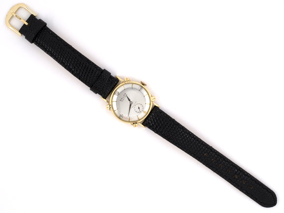 60894 - SOLD - Circa 1950 Gruen Gold Diamond Round Watch