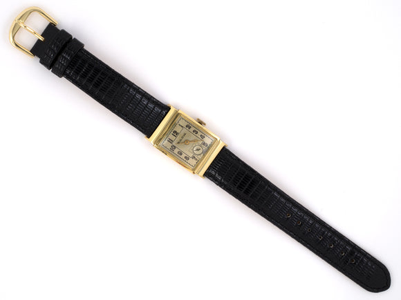 61036 - SOLD - Circa 1940s Bulova Gold Rectangle Watch