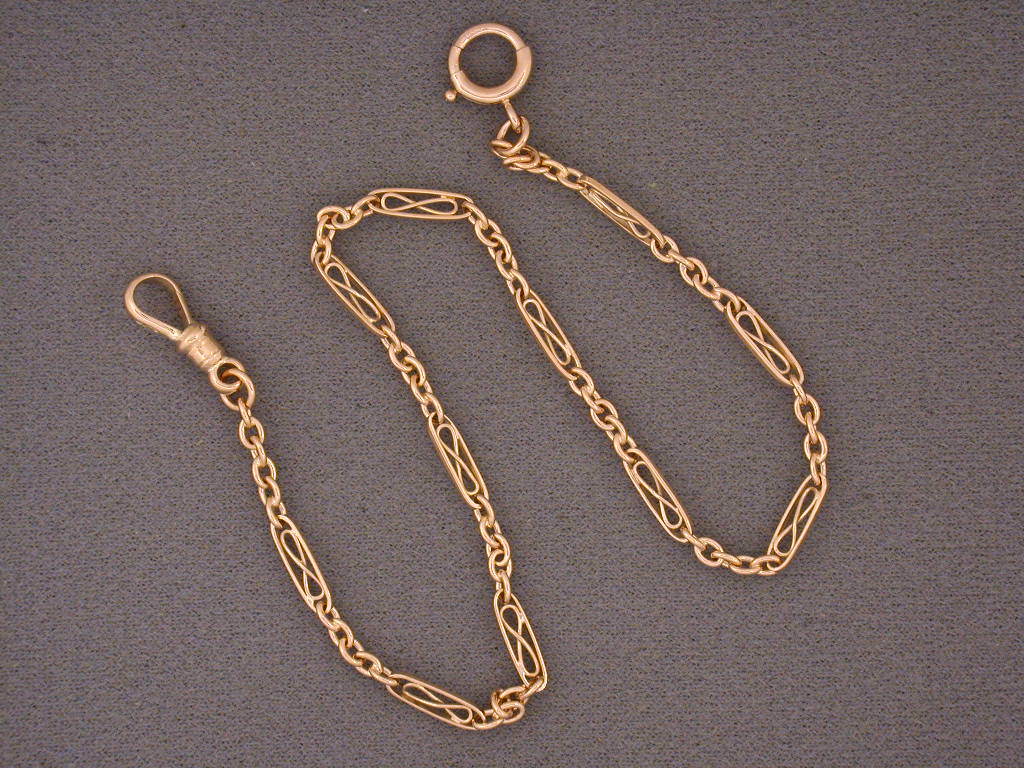 61058 - Victorian Gold Waldemar Pocket Watch Chain