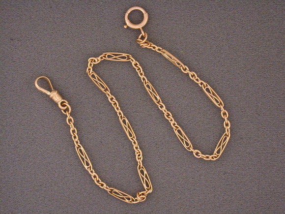 61058 - Victorian Gold Waldemar Pocket Watch Chain