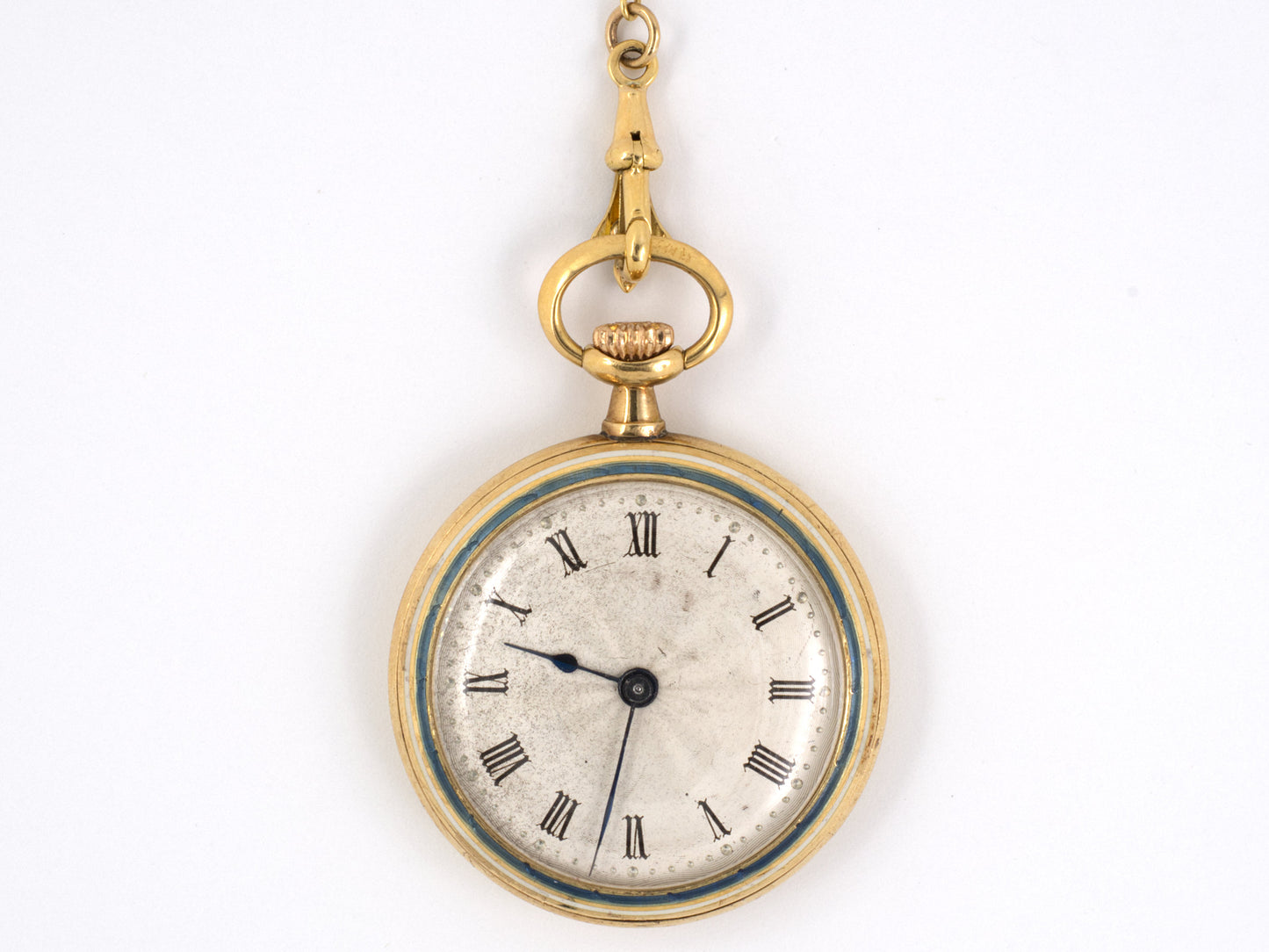 61135 - Art Nouveau Gold Enamel Pendant Watch And Sautoir