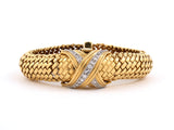 61193 - Circa 1960 Gubelin Gold Platinum Diamond Mesh Bracelet Watch