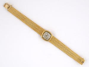 61267 - Omega Gold Cushion Beaded Mesh Watch