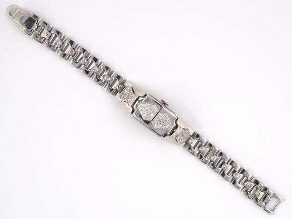 61276 - Circa 1950 Hamilton Platinum Diamond Bracelet Watch