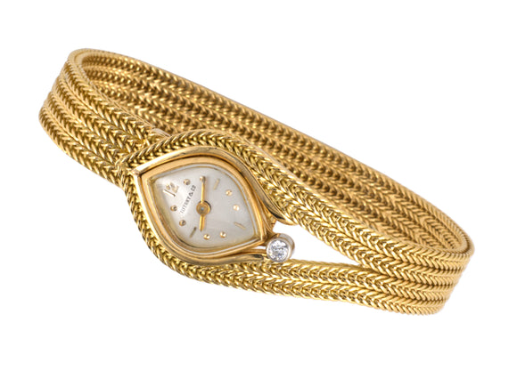 61325 - SOLD - Circa 1960 Tiffany Gold Diamond French Watch