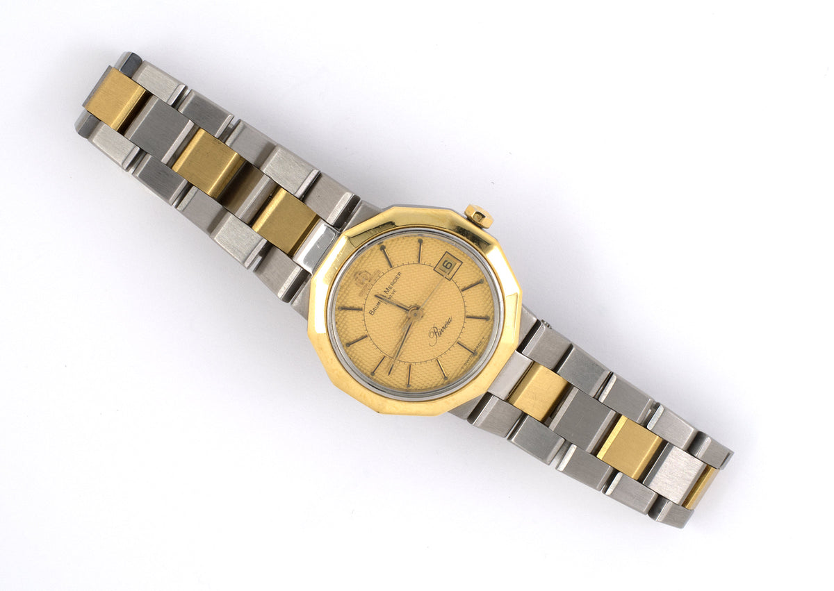 61329 - SOLD - Circa 1990 Baume Mercier Riviera Gold Stainless 