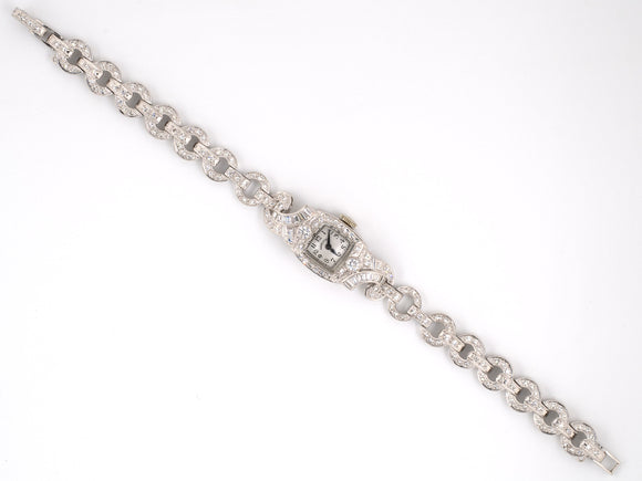 61348 - Circa 1950 Hamilton Platinum Diamond Watch