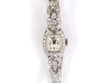 61362 - Circa 1950 Hamilton Platinum Diamond Watch With Gold Diamond Attachment