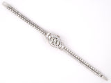 61370 - Circa 1960s Hamilton Platinum Diamond Covered 2 Row Bracelet Ladies Watch