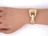 61386 - Circa 2007 Van Cleef & Arpels Cadenas Swiss Gold Diamond Padlock Buckle Clasp Quartz Watch