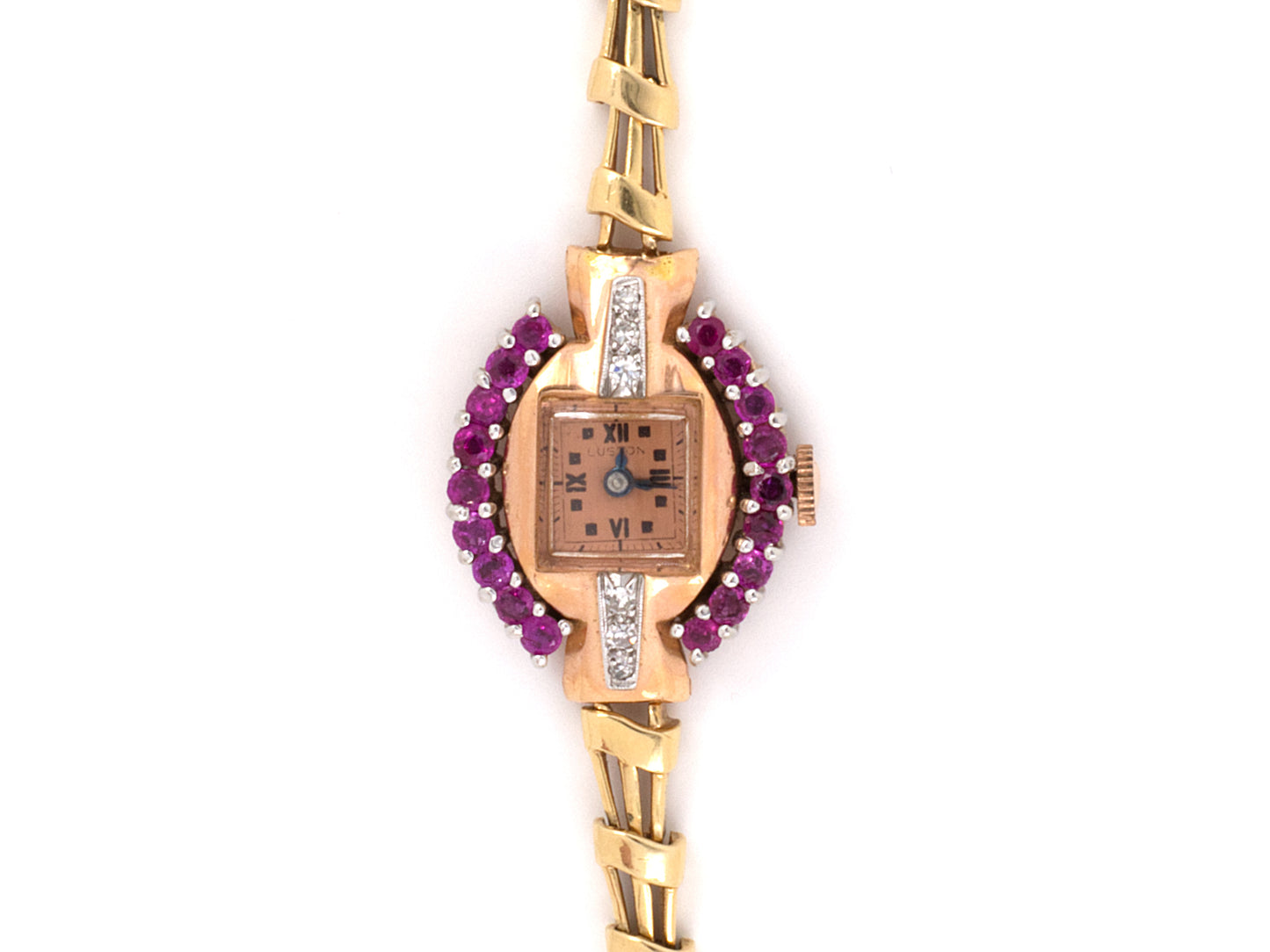 67955 - Retro Gold Platinum Diamond Watch