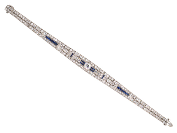 71483 - SOLD - Art Deco Platinum Sapphire Diamond Bracelet