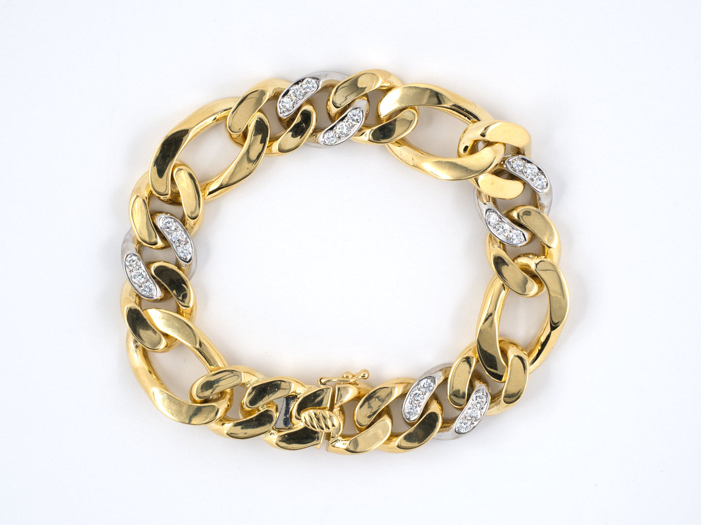 72117 - Gold Diamond Curb Link Bracelet