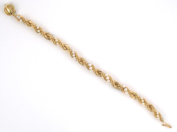 72163 - SOLD - Gold Akoya Pearl Rope Bracelet