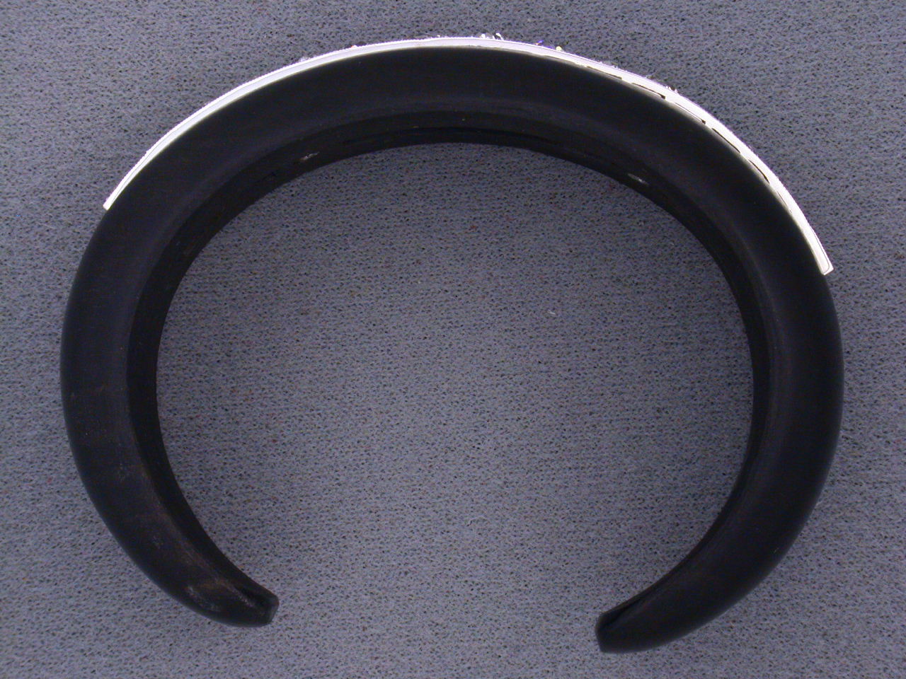 72481 - Art Deco Platinum Diamond Wood Bangle Bracelet
